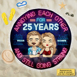 Annoying Each Other For Years - Personalized Round Beach Towel - Gift For Couples, Husband Wife