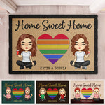 There Is No Place Like Home - Personalized Decorative Mat - Gift For Couples, Husband Wife