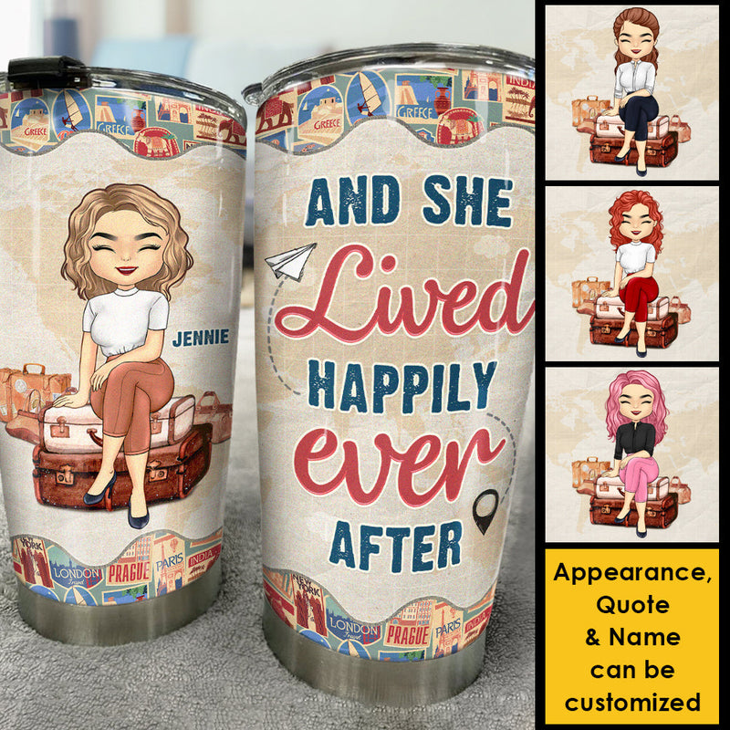 A Girl Who Loves Traveling - Personalized Tumbler - Gift For Bestie