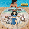 Dog Mom It's Beach Time - Gift For Dog Mom, Personalized Round Beach Towel