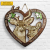 Buck & Doe Couple From Our First Kiss - Personalized Shaped Wood Sign - Gift For Couples, Husband Wife