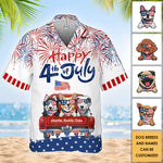 Happy 4th Of July Together - Personalized Hawaiian Shirt - Gift For Dad, Gift For Pet Lovers