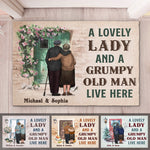 A Lovely Couple Live Here - Personalized Decorative Mat - Gift For Couples, Husband Wife