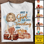 Just A Girl Who Loves Traveling - Personalized Unisex T-shirt, Hoodie - Gift For Bestie