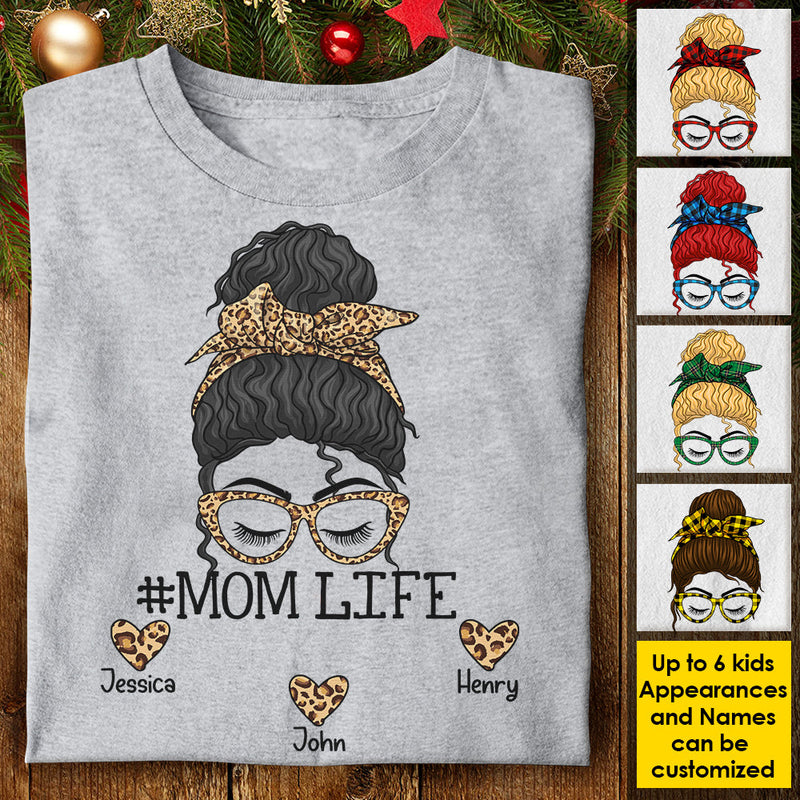 Mom Life Messy Bun - Personalized Unisex T-shirt, Hoodie, Sweatshirt