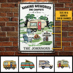 Happy Campers - Camping Personalized Metal Sign