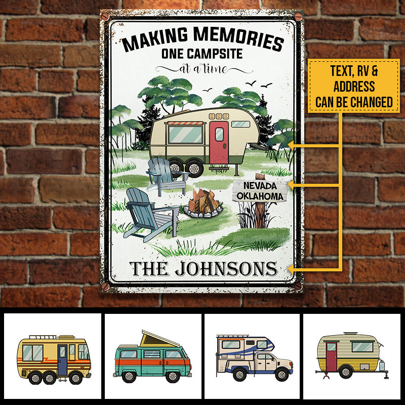 Happy Campers - Camping Personalized Metal Sign
