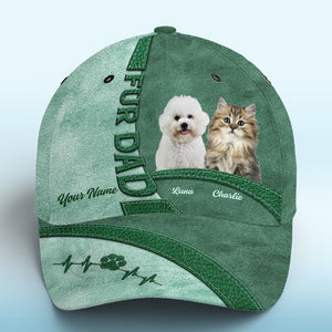 Custom Photo Life Is Better With Fur Baby Green - Dog & Cat Personalized Custom Hat, All Over Print Classic Cap - New Arrival, Gift For Pet Owners, Pet Lovers