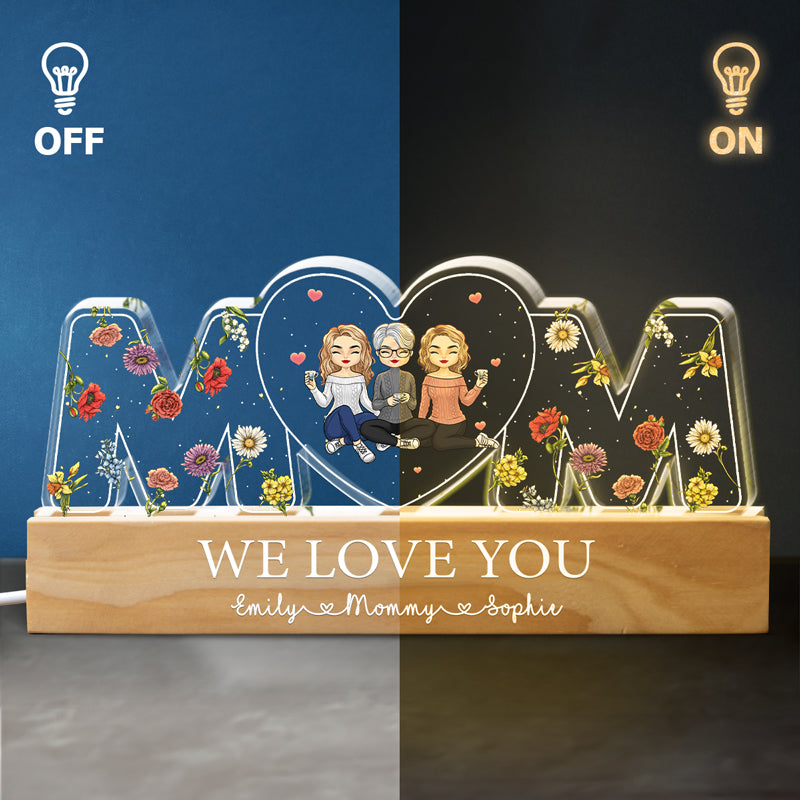 Mom, We Love You - Family Personalized Custom Acrylic Letters 3D LED Night Light - Mother's Day, Gift For Mom