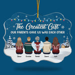 The Greatest Christmas Gift - Personalized Custom Benelux Shaped Acrylic Christmas Ornament - Gift For Siblings, Christmas Gift