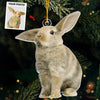 Custom Photo Lovely Rabbit - Rabbit Personalized Custom Ornament - Acrylic Custom Shaped - Christmas Gift For Pet Owners, Pet Lovers