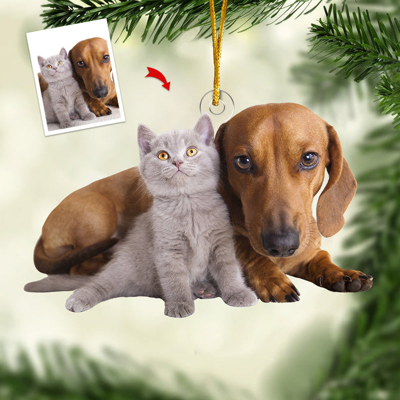 Custom Photo Have Yourself A Furry Little Christmas - Dog & Cat Personalized Custom Ornament - Acrylic Custom Shaped - Christmas Gift For Pet Owners, Pet Lovers