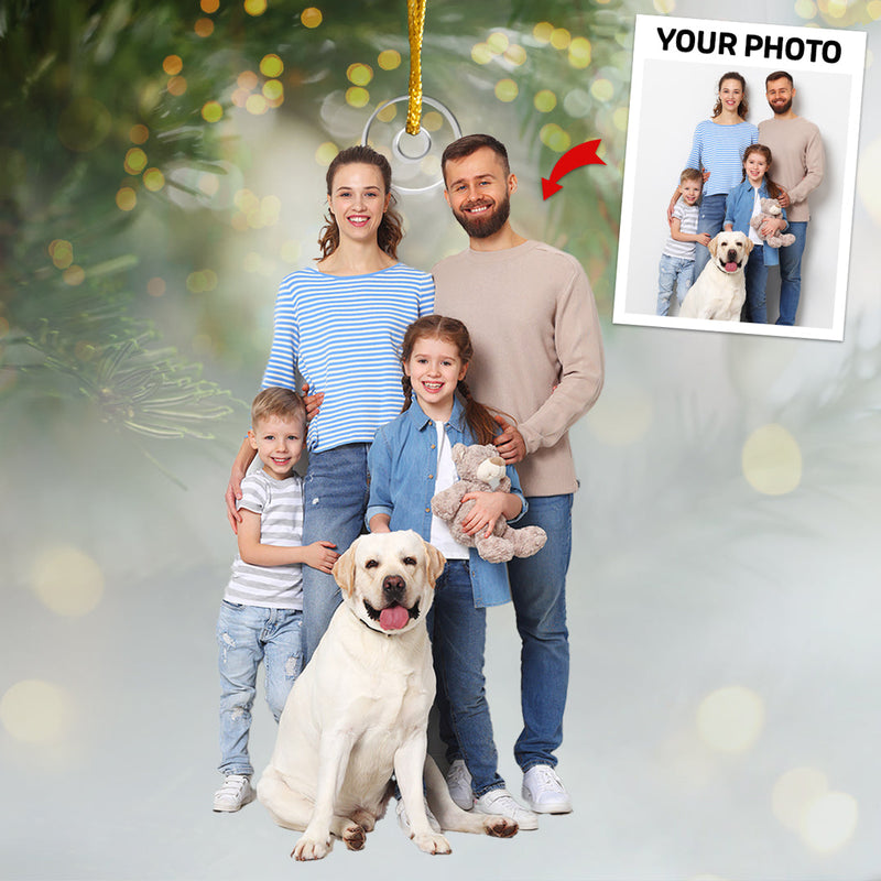 Custom Photo Me And The Pets - Dog & Cat Personalized Custom Ornament - Acrylic Custom Shaped - Christmas Gift For Pet Owners, Pet Lovers