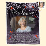 Custom Photo I'm Sending You My Hug - Memorial Personalized Custom Blanket - Christmas Gift, Sympathy Gift For Family Members
