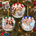 Custom Photo Christmas Family Portrait Keepsake - Personalized Ceramic Ornament