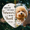 Photo personnalisée « Un chien est un lien entre inconnus » - Ornement commémoratif personnalisé en forme de cœur en céramique - Cadeau de Noël, cadeau de condoléances pour les propriétaires d'animaux et les amoureux des animaux