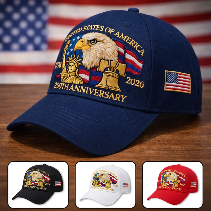 Embroidered Baseball Cap - America 250th Anniversary Gifts For Mom, Dad, Brother, Sister - Spirit Of Freedom Shines