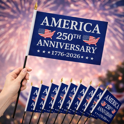 Handheld Flag - America 250th Anniversary Gifts For Mom, Dad, Brother, Sister - Courage Lives Within Us