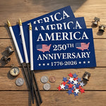 Handheld Flag - America 250th Anniversary Gifts For Mom, Dad, Brother, Sister - Courage Lives Within Us