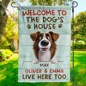 Maison de sécurité et d'amour inconditionnel - Drapeau personnalisé pour chien - Cadeau pour propriétaires et amoureux des animaux