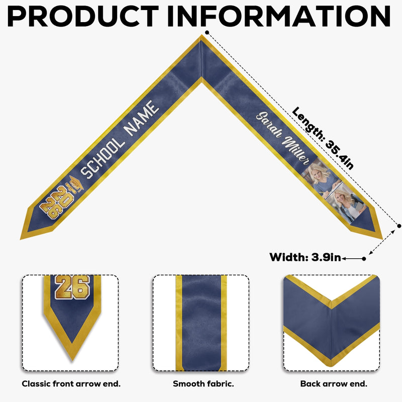 Class Of 2024 So Done - Personalized Custom Graduation Stole - Upload Image, Graduation Gift