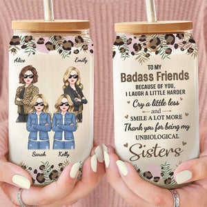 I Smile A Lot More - Bestie Personalized Custom Glass Cup, Iced Coffee Cup - Gift For Best Friends, BFF, Sisters