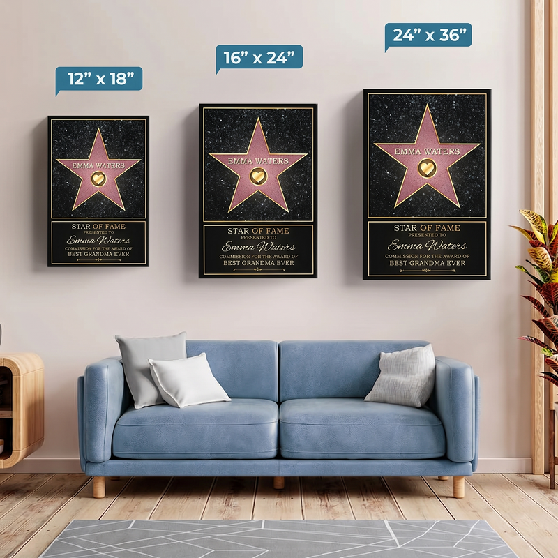 Dad Star Of Fame - Family Personalized Custom Vertical Canvas - Mother's Day, Father's Day Birthday Gifts For Mom, Dad