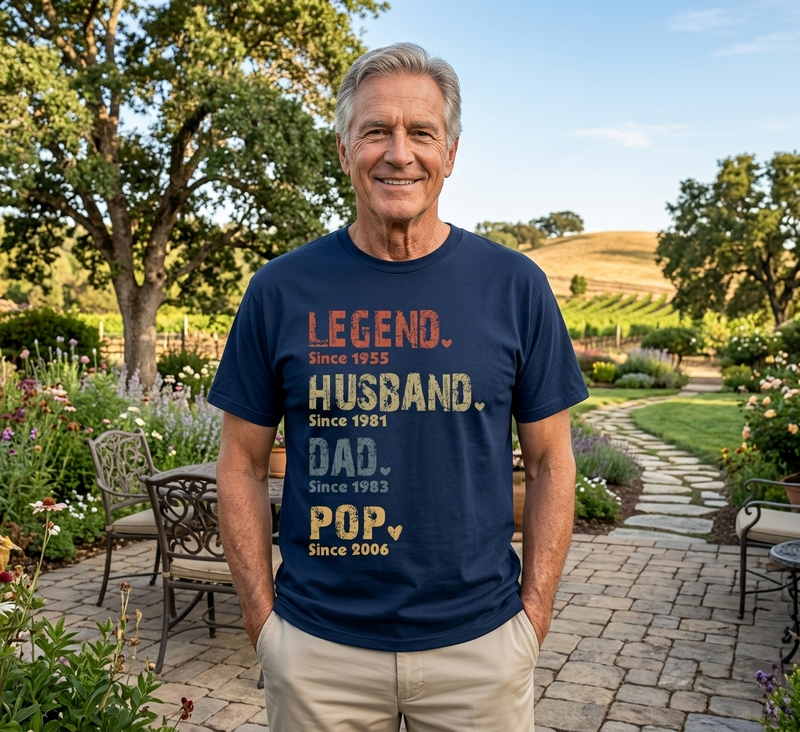Custom Unisex T-shirt, Hoodie, Sweatshirt - Personalized Father's Day Birthday Gifts For Dad, Grandpa - Legend, Husband, Dad And Papa Since