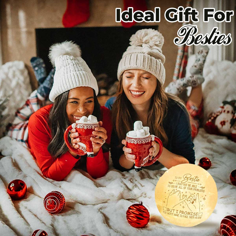 I Promise You Won't Have To Face Them Alone - Moon Lamp - Gift For Bestie, Best Friend, Sister, Birthday Gift For Bestie And Friend, Christmas Gift