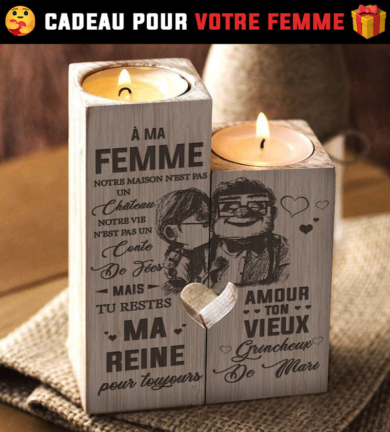 À Ma Femme Notre Maison N'est Pas Un Château Notre Vie N'est Pas Un Conte - Gift For Couples, Candle Holder