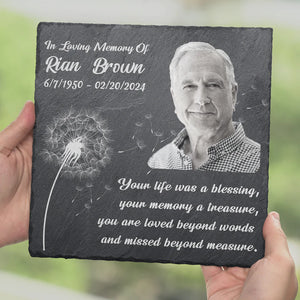 Photo personnalisée Votre esprit sera toujours avec moi - Pierre commémorative carrée personnalisée - Cadeau de condoléances pour les membres de la famille