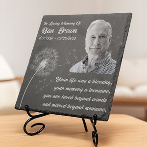 Photo personnalisée Votre esprit sera toujours avec moi - Pierre commémorative carrée personnalisée - Cadeau de condoléances pour les membres de la famille