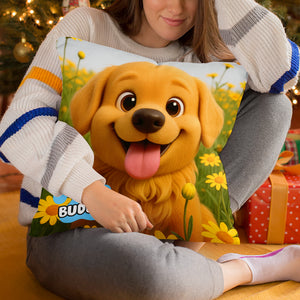 Coussin personnalisé avec photo « Amour dans chaque câlin » pour chien et chat – Cadeau pour propriétaires et amoureux des animaux