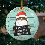I Knocked Down The Christmas Tree - Personalized Custom Round Shaped Wood Christmas Ornament