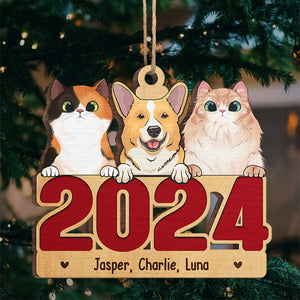 Here Comes Santa Paws - Dog & Cat Personalized Custom Ornament - Wood Unique Shaped - Christmas Gift For Pet Owners, Pet Lovers