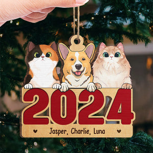 Here Comes Santa Paws - Dog & Cat Personalized Custom Ornament - Wood Unique Shaped - Christmas Gift For Pet Owners, Pet Lovers