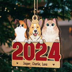 Here Comes Santa Paws - Dog & Cat Personalized Custom Ornament - Wood Unique Shaped - Christmas Gift For Pet Owners, Pet Lovers