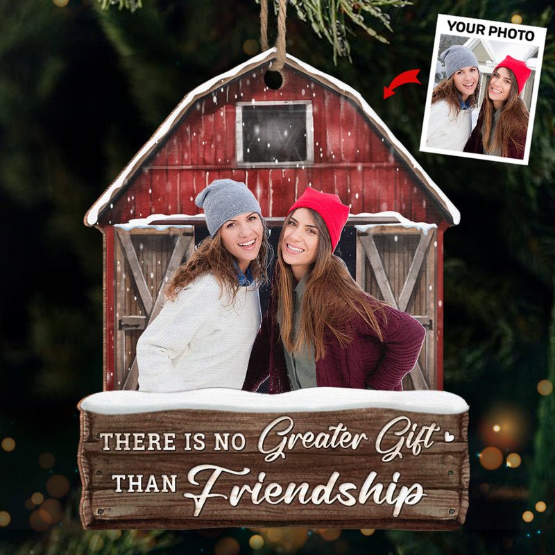 Friends Custom Photo Enjoy The Christmas Season Together - Bestie Personalized Custom Ornament - Wood Custom Shaped - Christmas Gift For Best Friends, BFF, Sisters