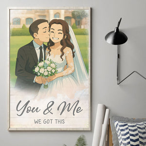 Affiche photo personnalisée « Partenaires amoureux, partenaires de vie » - Affiche verticale personnalisée pour couple - Cadeau pour mari et femme, anniversaire