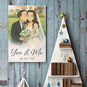 Affiche photo personnalisée « Partenaires amoureux, partenaires de vie » - Affiche verticale personnalisée pour couple - Cadeau pour mari et femme, anniversaire