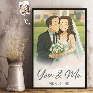 Affiche photo personnalisée « Partenaires amoureux, partenaires de vie » - Affiche verticale personnalisée pour couple - Cadeau pour mari et femme, anniversaire