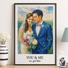 Affiche photo verticale personnalisée - Cadeaux d'anniversaire de mariage personnalisés pour mari et femme, lui et elle - Just Us, Just Love