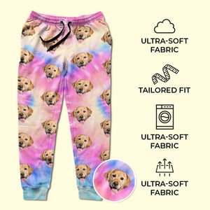 Photo personnalisée « Mon chien me trouve cool » - Pantalon de survêtement unisexe personnalisé pour chien et chat - Cadeau de Noël pour propriétaires et amoureux des animaux