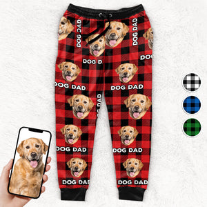 Photo personnalisée du meilleur papa chien du monde - Pantalon de survêtement unisexe personnalisé pour chien et chat - Cadeau de Noël pour propriétaires et amoureux des animaux