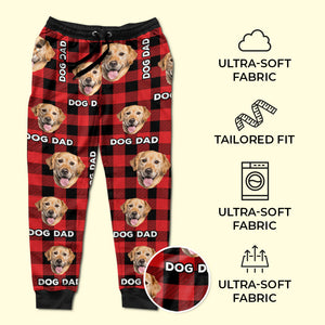 Photo personnalisée du meilleur papa chien du monde - Pantalon de survêtement unisexe personnalisé pour chien et chat - Cadeau de Noël pour propriétaires et amoureux des animaux