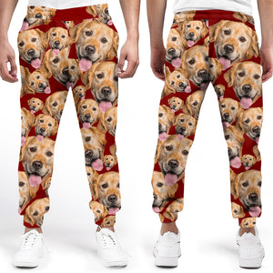 Photo personnalisée « Chiots éternels » - Pantalon de survêtement unisexe personnalisé pour chiens et chats - Cadeau de Noël pour propriétaires et amoureux des animaux