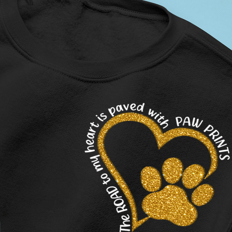 Road To Dog Mom Heart - Dog & Cat Personalized Custom Unisex Sweatshirt With Design On Sleeve - Sympathy Gift, Gift For Pet Owners, Pet Lovers