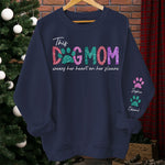 This Fur Mom Wears Her Heart On The Sleeve - Dog & Cat Personalized Custom Unisex Sweatshirt With Design On Sleeve - Gift For Pet Owners, Pet Lovers