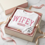 Mrs Est - Couple Personalized Custom Unisex Sweatshirt With Design On Sleeve - Gift For Wife, Bride, Newlyweds
