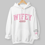 Mrs Est - Couple Personalized Custom Unisex Sweatshirt With Design On Sleeve - Gift For Wife, Bride, Newlyweds